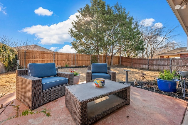 view of patio with a fenced backyard