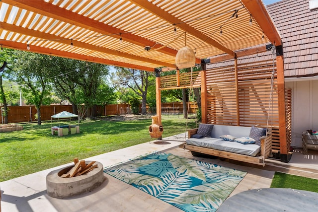1258 Canterbury Dr, Abilene, TX 79602 - view of patio / terrace featuring an outdoor living space and a pergola