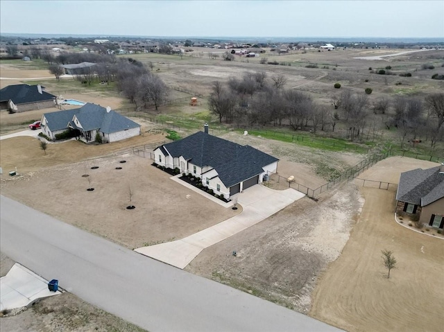 aerial view with a rural view