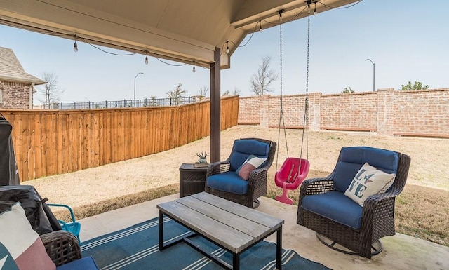 view of patio / terrace featuring a fenced backyard