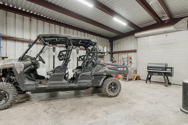 garage featuring metal wall