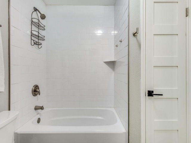 full bath featuring toilet and shower / bathtub combination