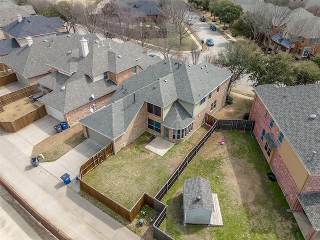 drone / aerial view with a residential view