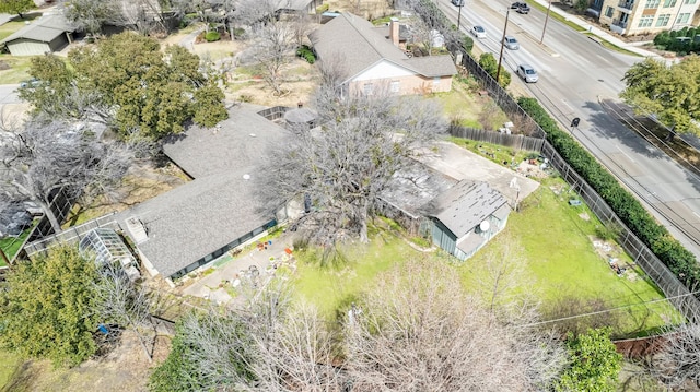 birds eye view of property with a residential view