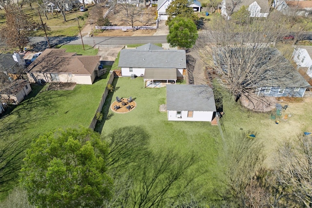 drone / aerial view with a residential view