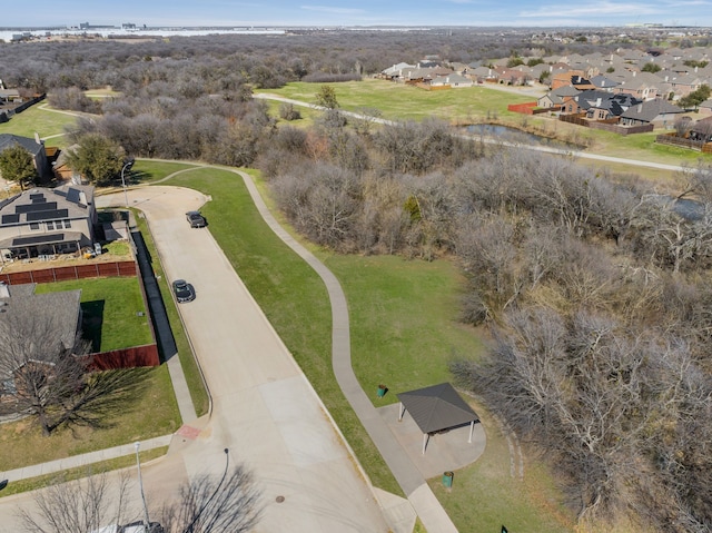 aerial view with a residential view