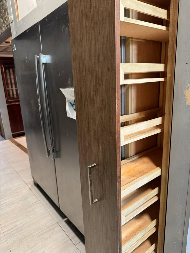 601 Pritchett Ln, Kemp, TX 75143 - kitchen view of freestanding refrigerator and a relaxing sauna