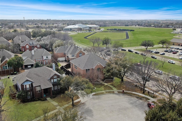 aerial view with a residential view