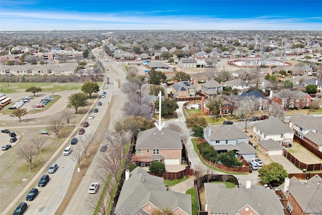 bird's eye view featuring a residential view