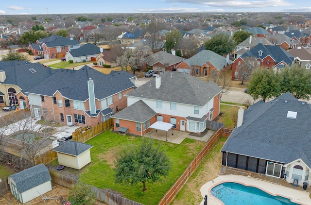 birds eye view of property featuring a residential view