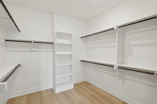 spacious closet with light wood-style flooring