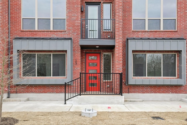 entrance to property with board and batten siding