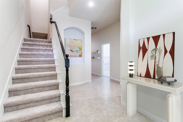 staircase with baseboards