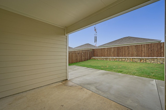 view of patio with a fenced backyard