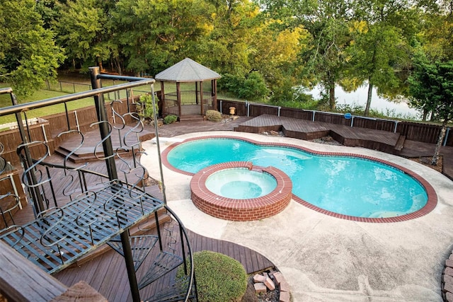 12900 Fm 121, Van Alstyne, TX 75495 - view of pool featuring a pool with connected hot tub and a wooden deck