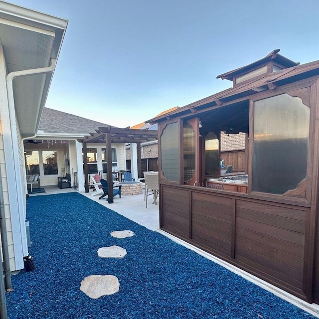 view of patio with a pergola