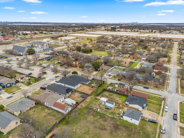 drone / aerial view with a residential view