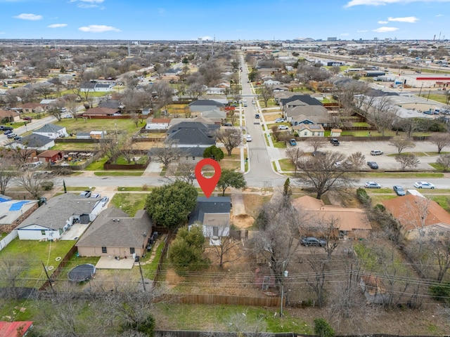 bird's eye view with a residential view