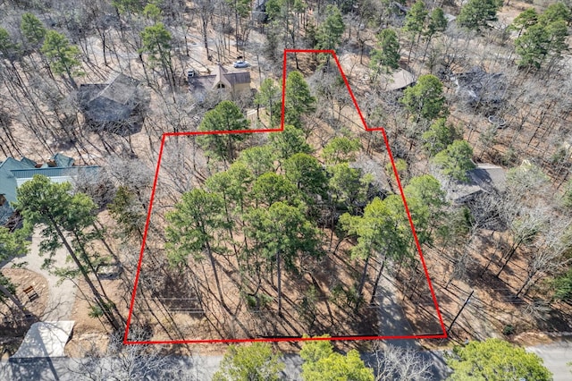 2682 Holly Trl E, Holly Lake Ranch, TX 75765 - aerial view of property and surrounding area featuring property boundaries highlighted