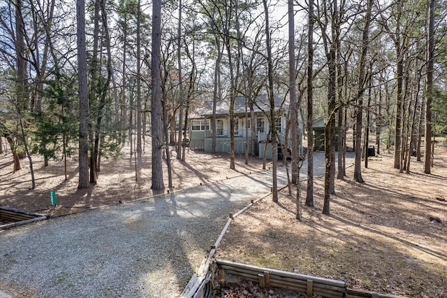 view of yard featuring covered porch