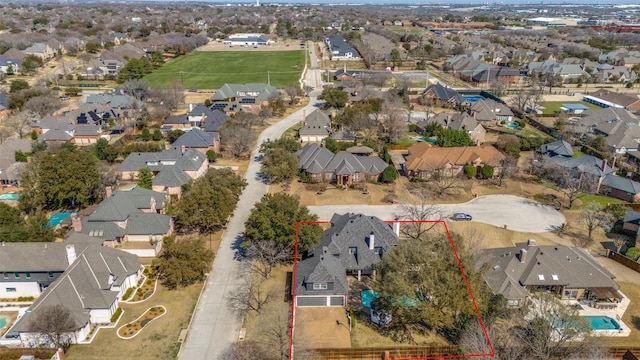 bird's eye view featuring a residential view