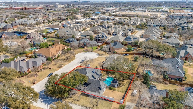 aerial view with a residential view