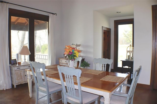 view of dining space