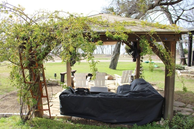 view of yard with a gazebo