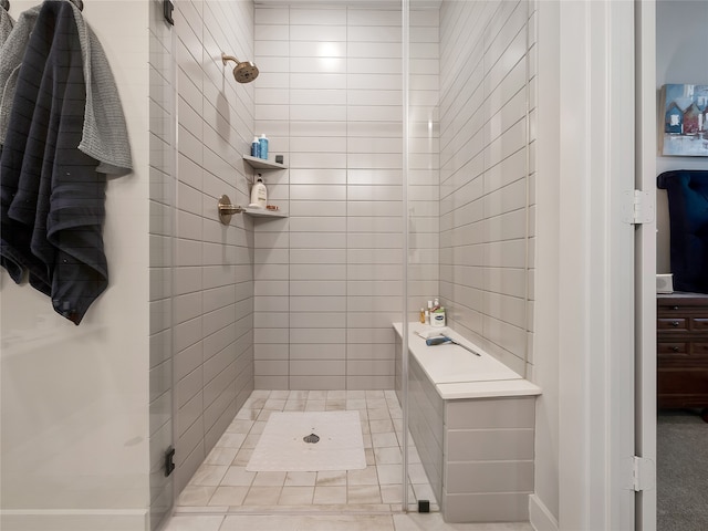 full bathroom with a shower stall