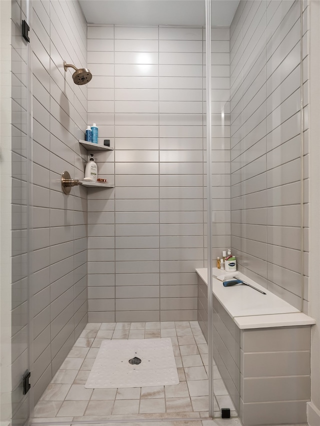 bathroom featuring a shower stall