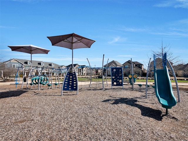 community play area featuring a residential view