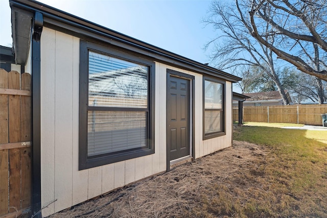 exterior space featuring fence