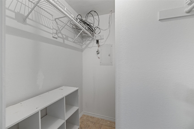 spacious closet with electric panel