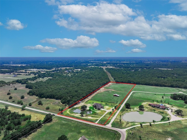 drone / aerial view with a rural view