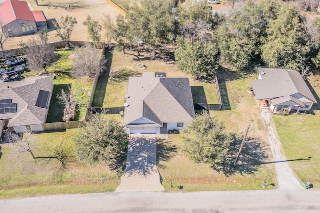 aerial view with a residential view