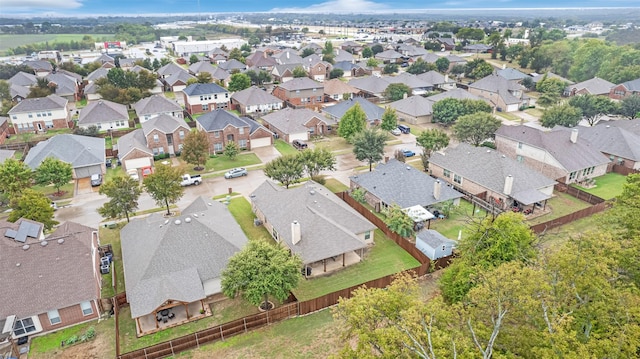 aerial view with a residential view