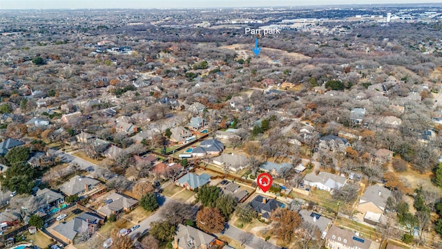 bird's eye view with a residential view