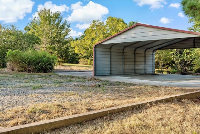 exterior space with a carport