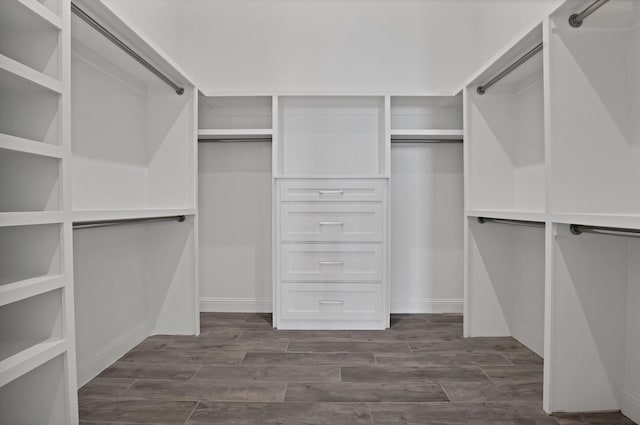 spacious closet with wood finish floors