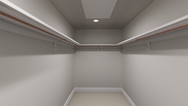 spacious closet with carpet floors