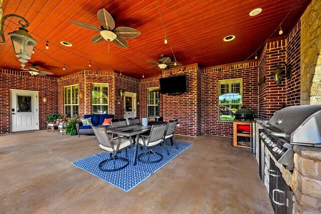 209 Chrissa Dr, Pottsboro, TX 75076 - view of patio featuring a ceiling fan and outdoor dining space
