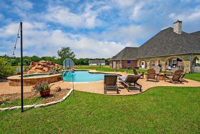 209 Chrissa Dr, Pottsboro, TX 75076 - outdoor pool featuring a patio area and a lawn