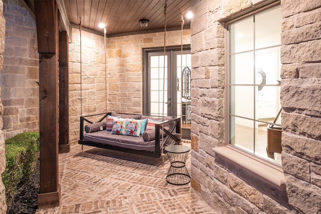 view of patio featuring french doors