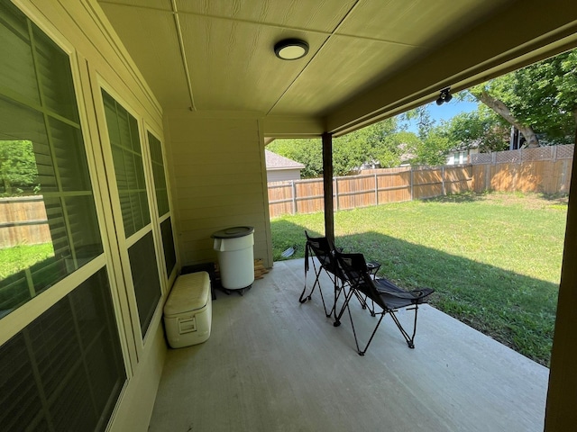 view of patio featuring a fenced backyard