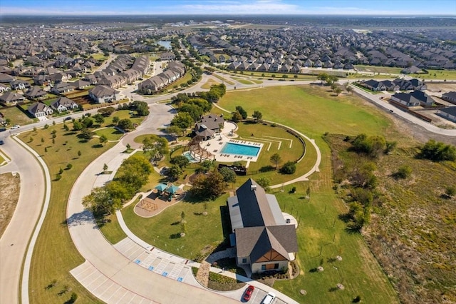 bird's eye view with a residential view