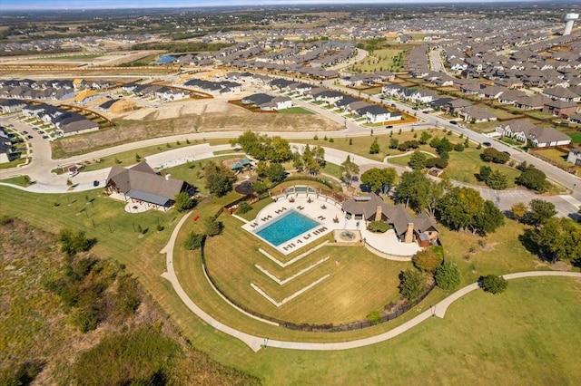 aerial view with a residential view