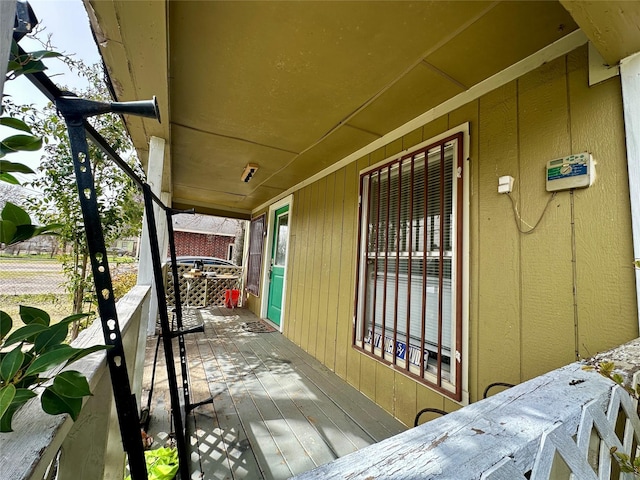 deck with covered porch