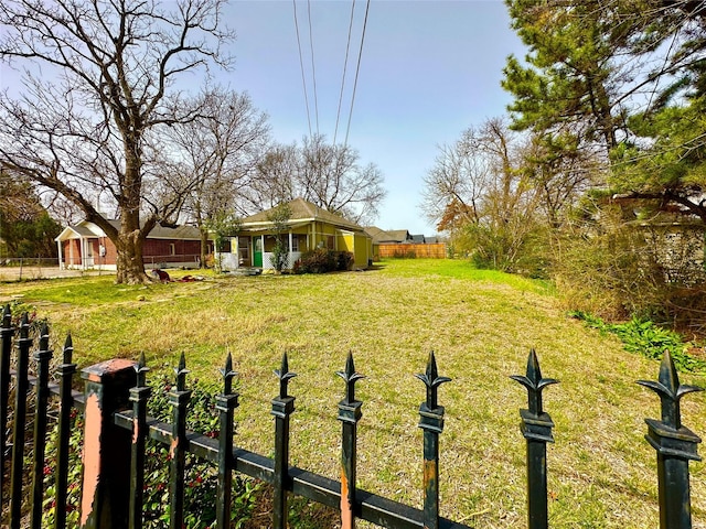 view of yard with fence