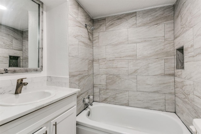 full bath featuring shower / bathing tub combination and vanity