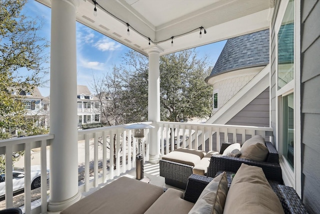 balcony with an outdoor living space